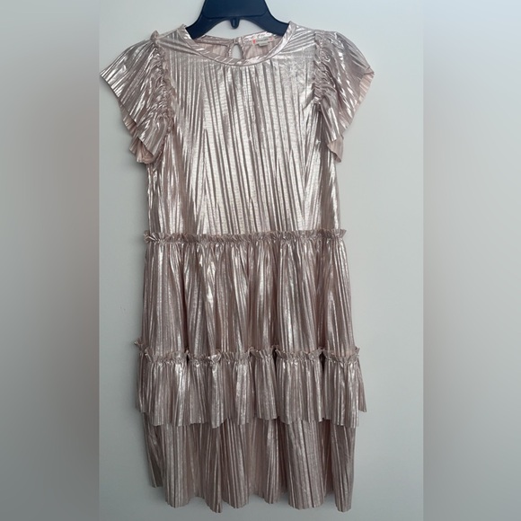 J.CREW metallic flutter dress - Picture 4 of 5